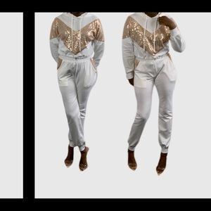 Sequin detail jogger set